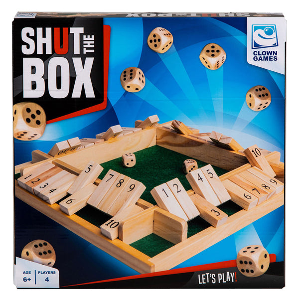 Les jeux de clown ferment le jeu de société en bois de la boîte