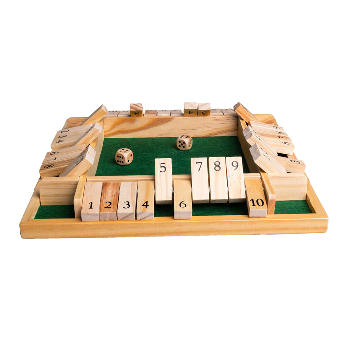 Les jeux de clown ferment le jeu de société en bois de la boîte