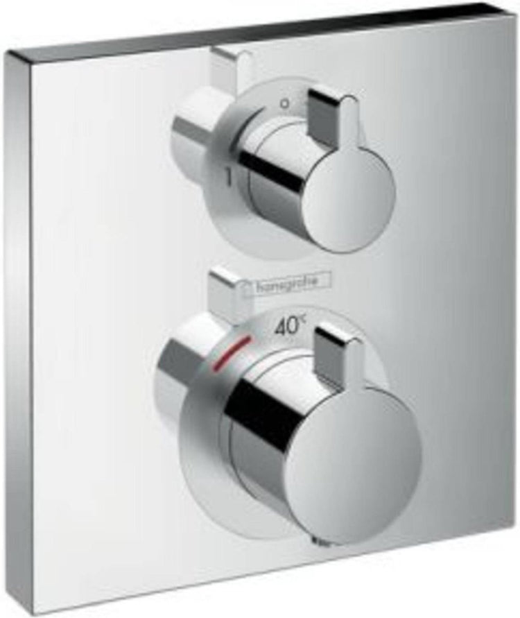 Hansgrohe ecostat set de finition thermostat carré pour 2 fonctions chrome