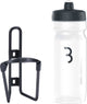 Réservoir de carburant vélo Bbb - porte-bouteille en aluminium avec bouteille - 550 ml - noir mat transparent - vélo de course VTT - porte-gourde vélo - bbc-03c