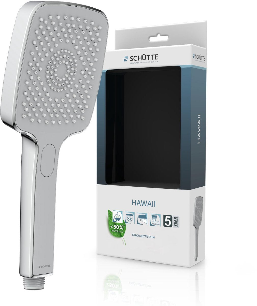 Douchette à main Schütte hawaii - pomme de douche angulaire - chrome gris clair
