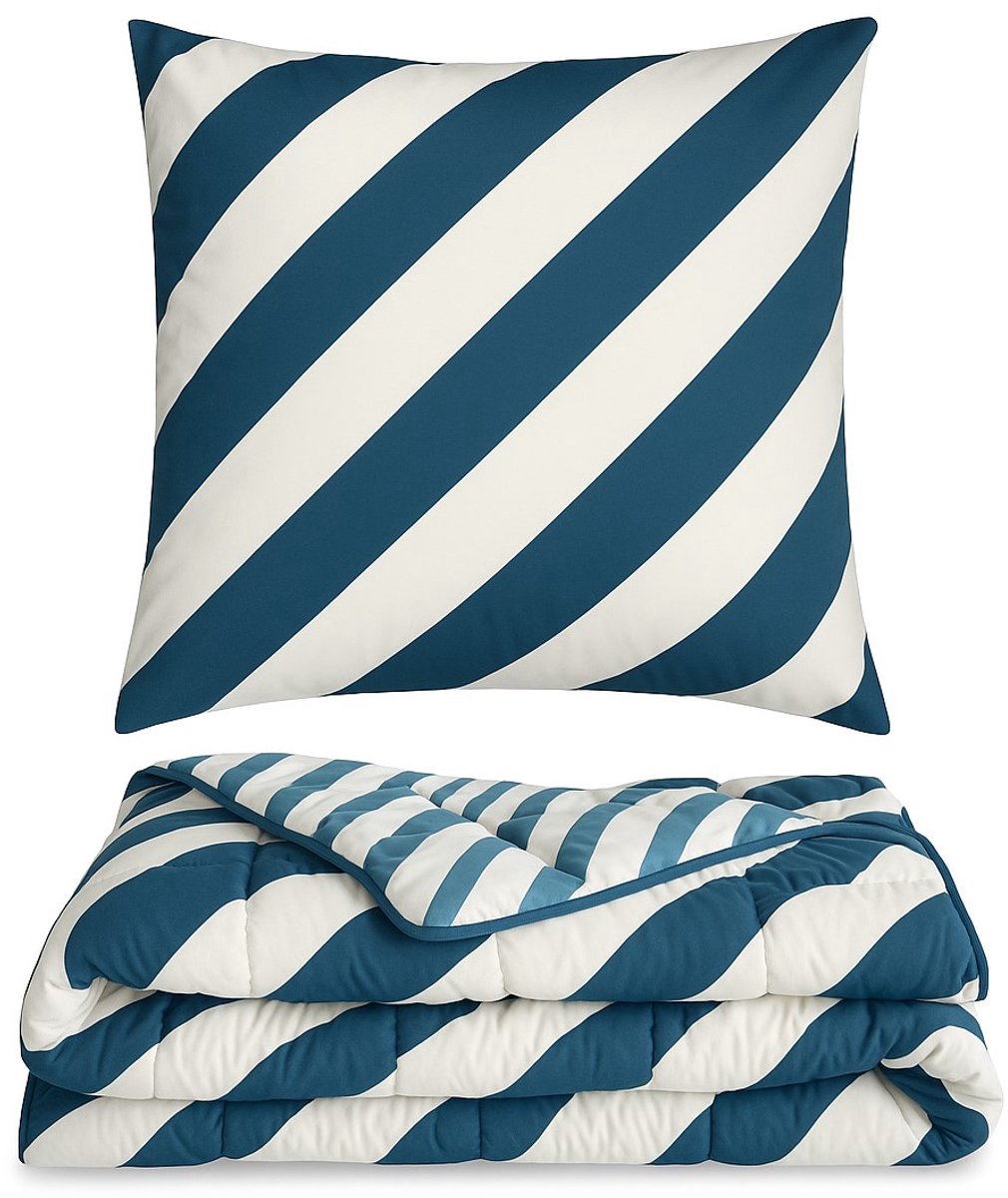 Ambiante juments - couette sans housse (avec 2 taies d'oreiller) - 140x200 cm - bleu - toute l'année - lavable
