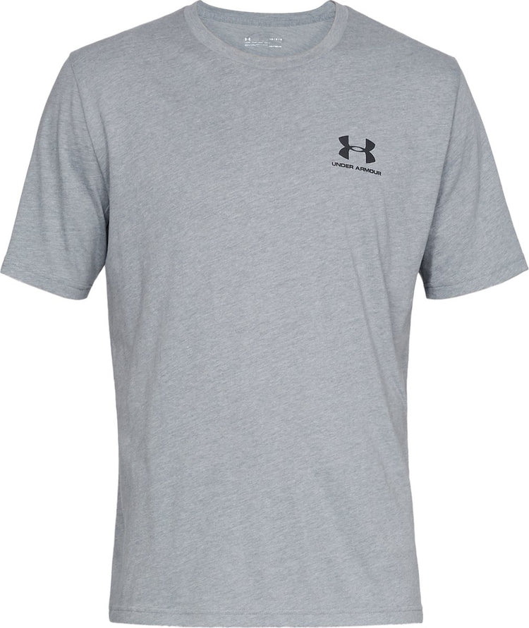 Under Armour UA M Sportstyle LC SS-Gry Chemise de sport pour hommes - Steel Light Heather - Noir