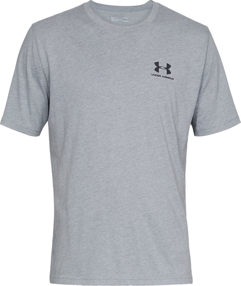 Under Armour UA M Sportstyle LC SS-Gry Chemise de sport pour hommes - Steel Light Heather - Noir