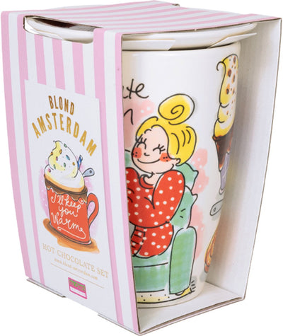 Blond Amsterdam, spéciaux, coffret chocolat xl tasse petit four chocolat chaud rose