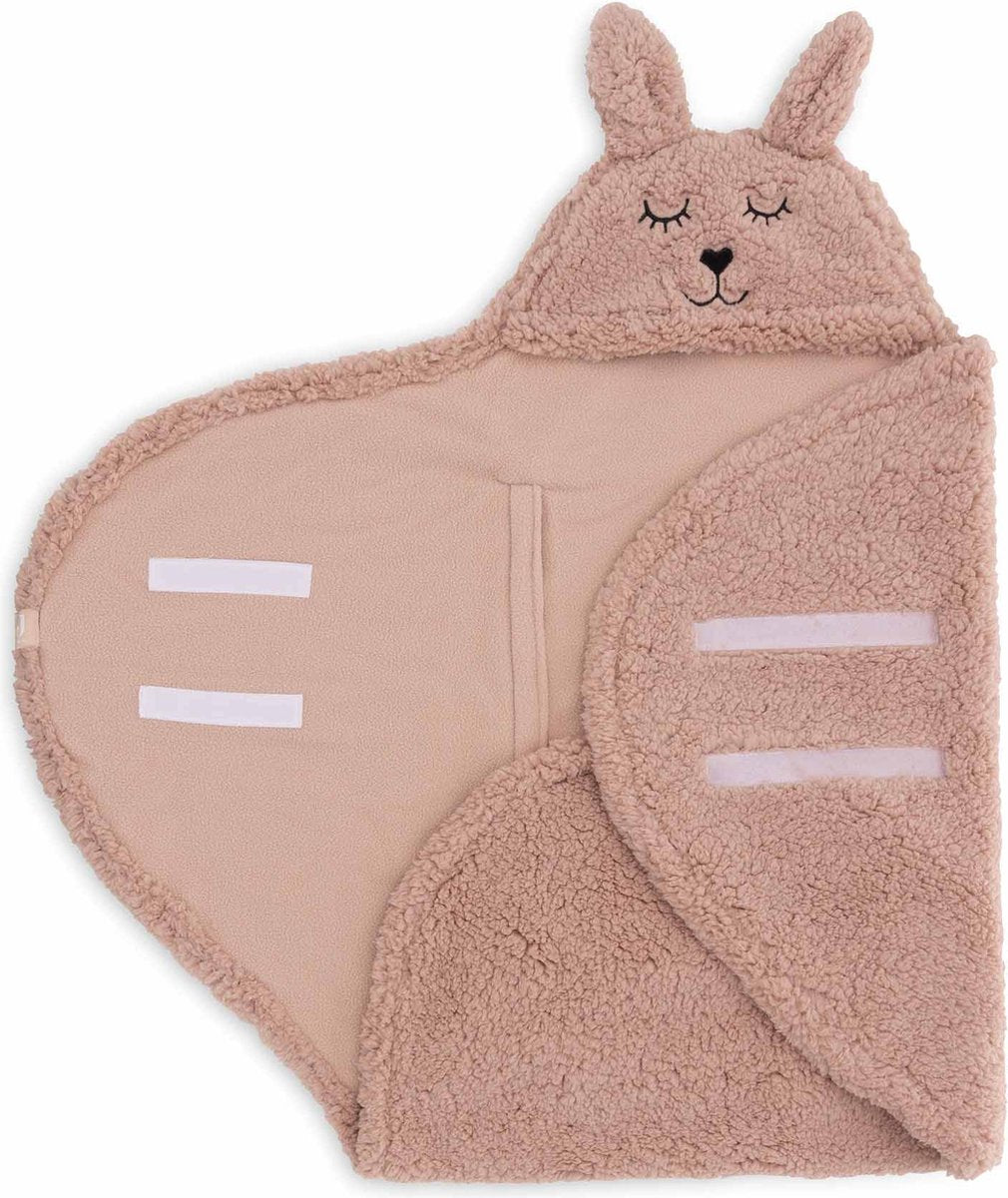 Jollein couverture d'écharpe bébé - lapin - rose sauvage - 100x105cm