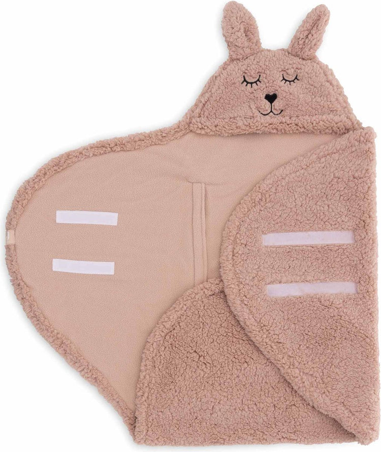 Jollein couverture d'écharpe bébé - lapin - rose sauvage - 100x105cm