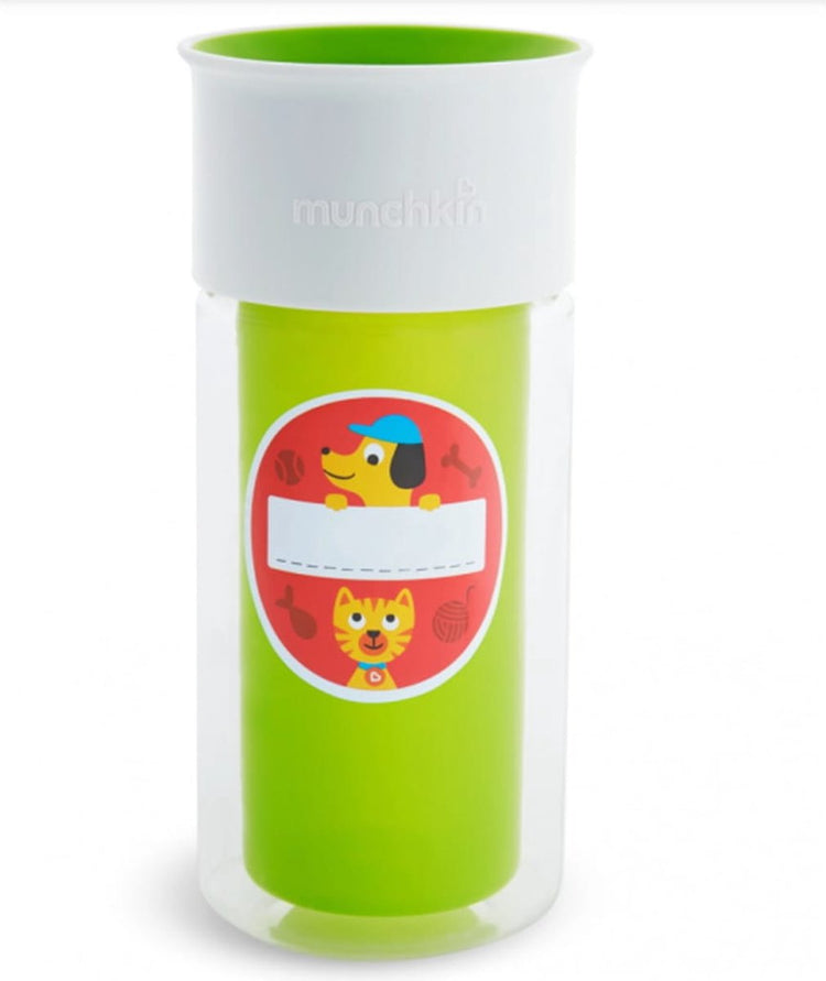 Gobelet enfant isotherme Munchkin miracle 360° - anti-déversement - garde les boissons froides plus longtemps - à partir de 12 mois - coloris vert