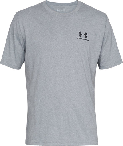 Under Armour UA M Sportstyle LC SS-Gry Chemise de sport pour hommes - Steel Light Heather - Noir