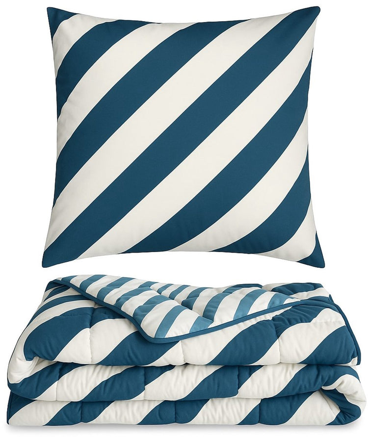 Ambiante juments - couette sans housse (avec 2 taies d'oreiller) - 240x200 cm - bleu - toute l'année - lavable