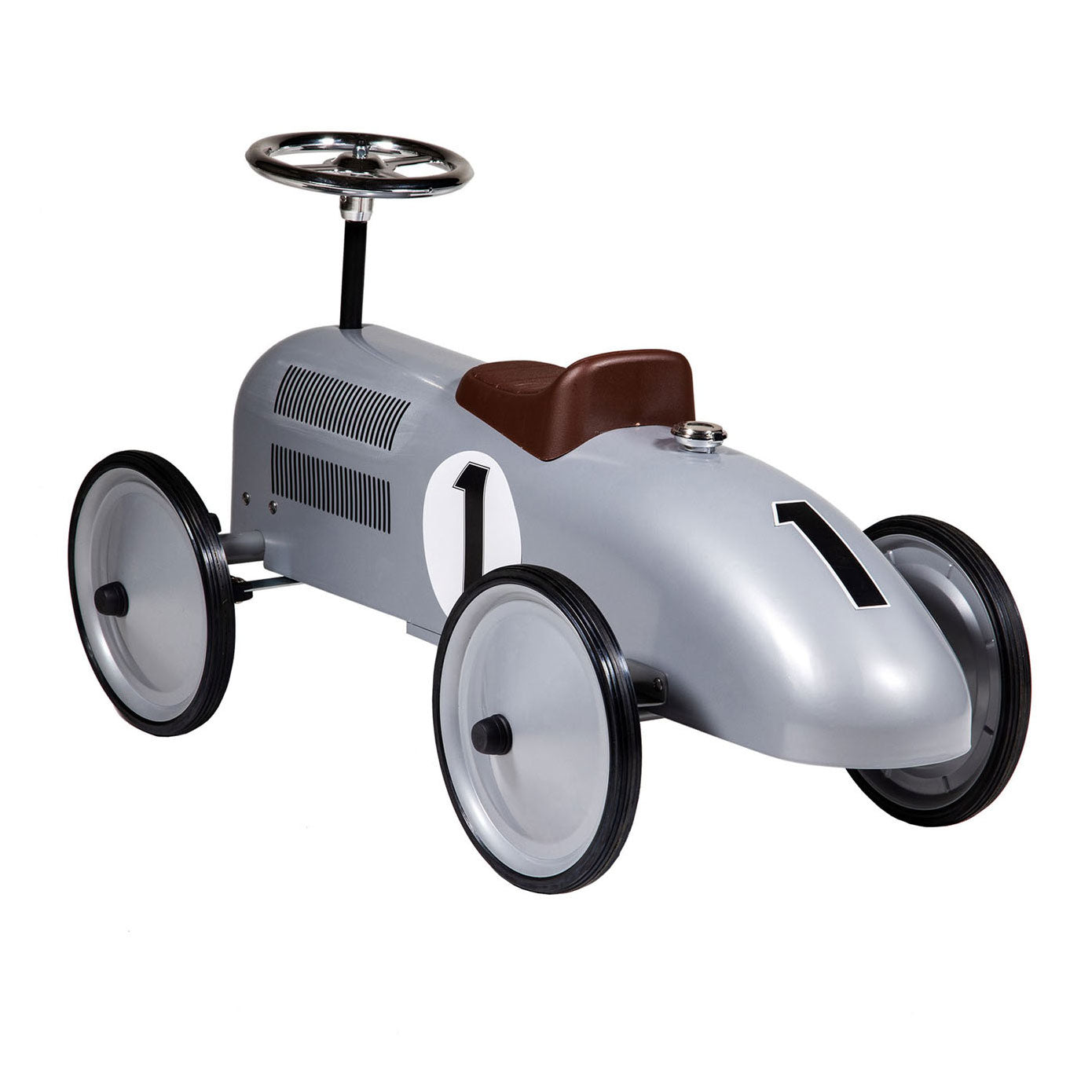 Retro Roller Metal Walking Car Jean 75x40x40 cm Silver