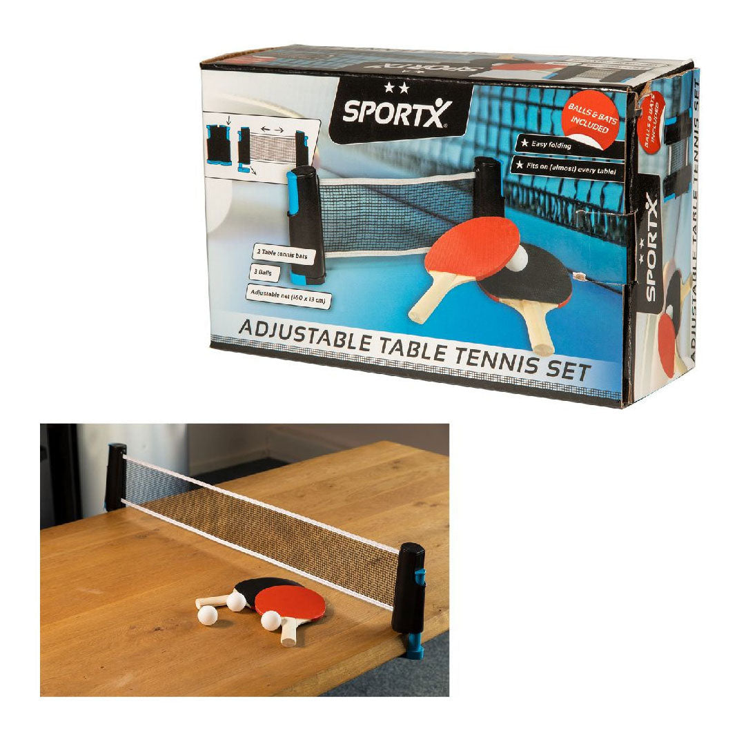 Réseau de tennis de table roulable sportx avec 2 chauves-souris