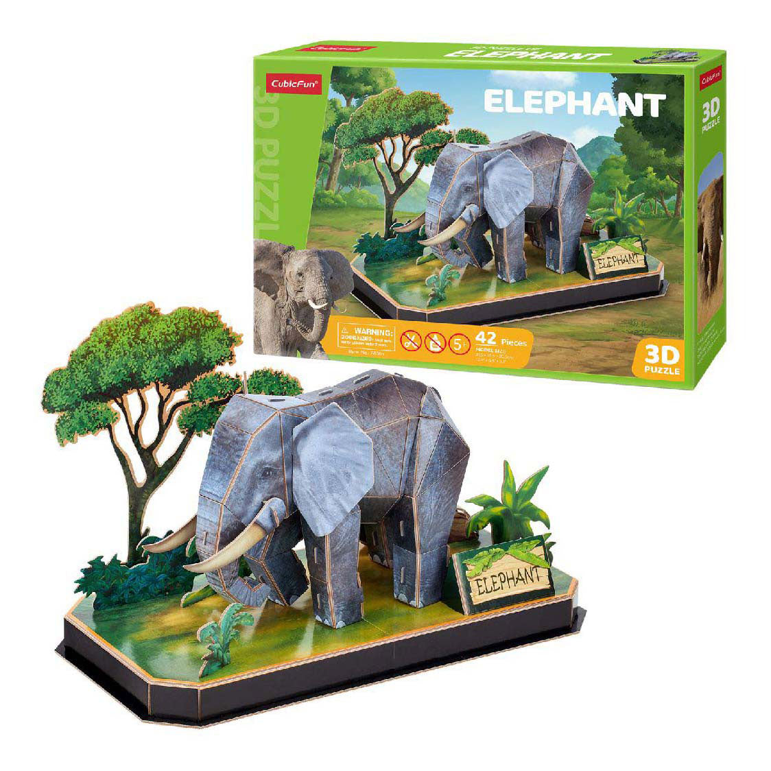 Éléphant de puzzle 3d Fun cubic