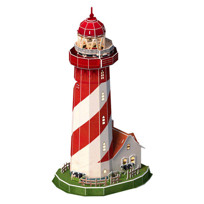 Puzzle 3D cubique amusant phare LED, 51 pièces.