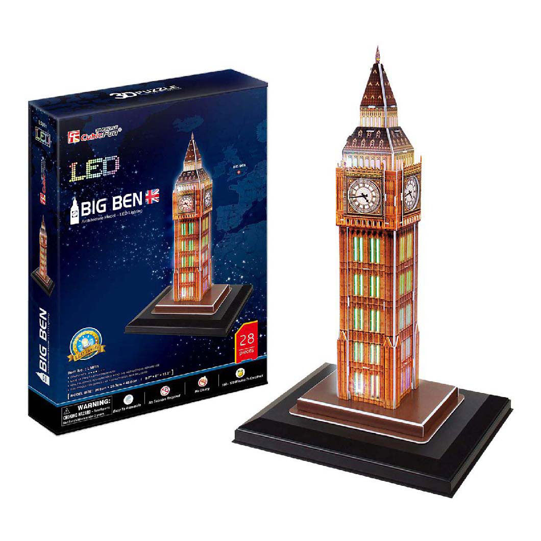 Puzzle 3d Fun Cubic Big Ben avec un éclairage LED