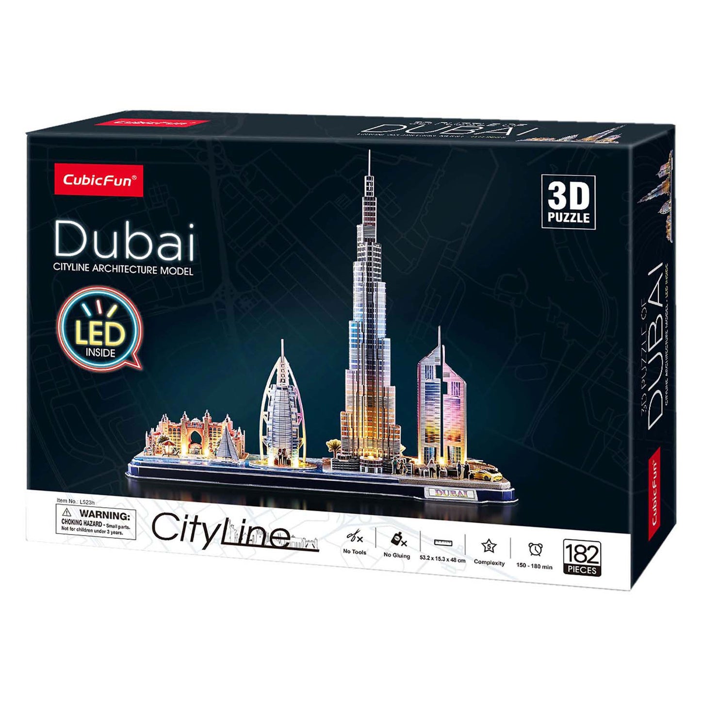 Cubic Fun 3d Puzzle City Line Dubai avec éclairage LED
