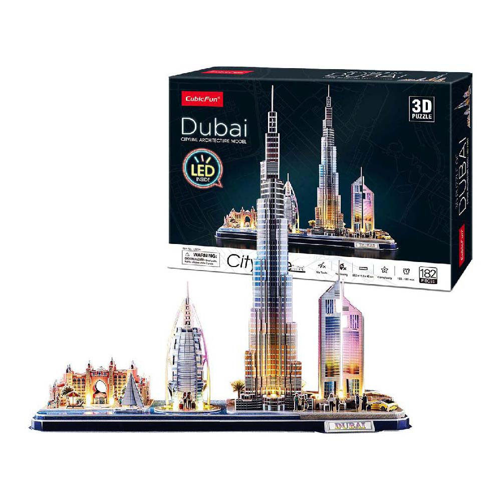 Cubic Fun 3d Puzzle City Line Dubai avec éclairage LED