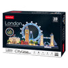 Puzzle 3D cubique amusant City Line Londres LED, 107 pièces.