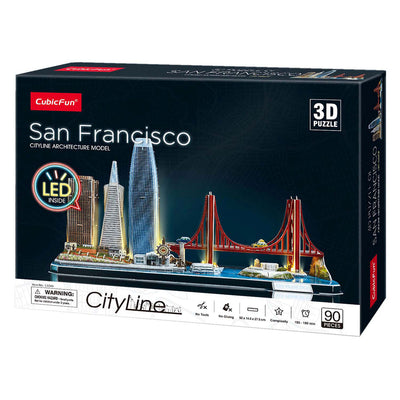 Fun cubic Fun Fun 3d Puzzle City Line San Francisco + LED Éclairage 90 pièces