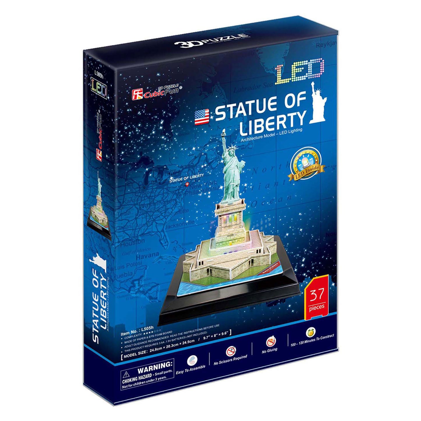 Cubic Fun 3D Puzzle Freedom Statue avec éclairage LED