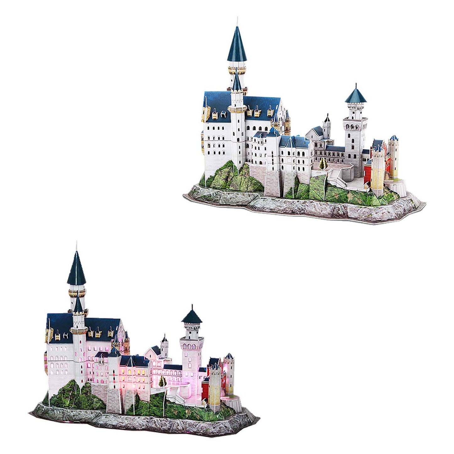 Puzzle de Fun Cubic 3d Puzzle du château de Neuschwanstein avec éclairage LED
