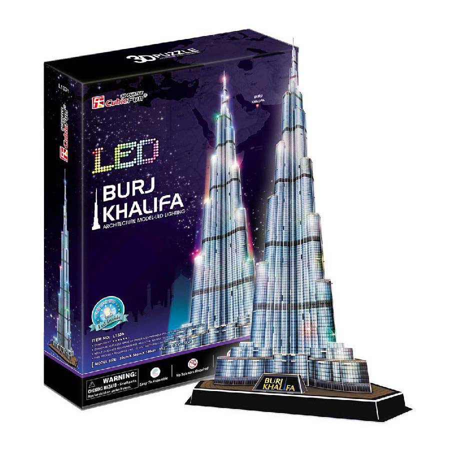 Cubic Fun 3d Puzzle Burj Khalifa avec éclairage LED