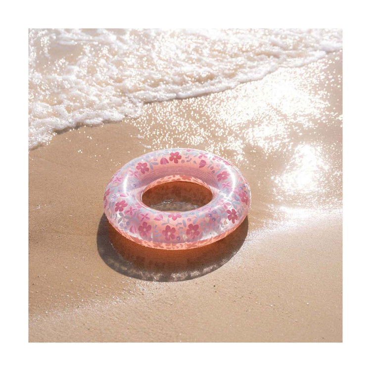 Petite bague de baignade à fleurs roses hollandaises, 50 cm