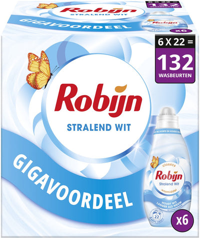 Ruby - lessive liquide - petite puissante - blanc éclatant - 6 flacons - 132 lavages