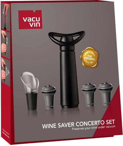 Concerto de coffret cadeau Vin Vin Storage avec Pump 1 Wine Server et 3 bouchons