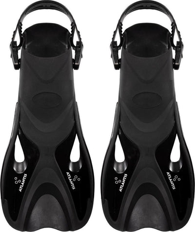 Dauphin Atlantis - Palmes - Palmes - Sangle de talon réglable - Pour natation et snorkeling - Adultes - Noir - 41-45