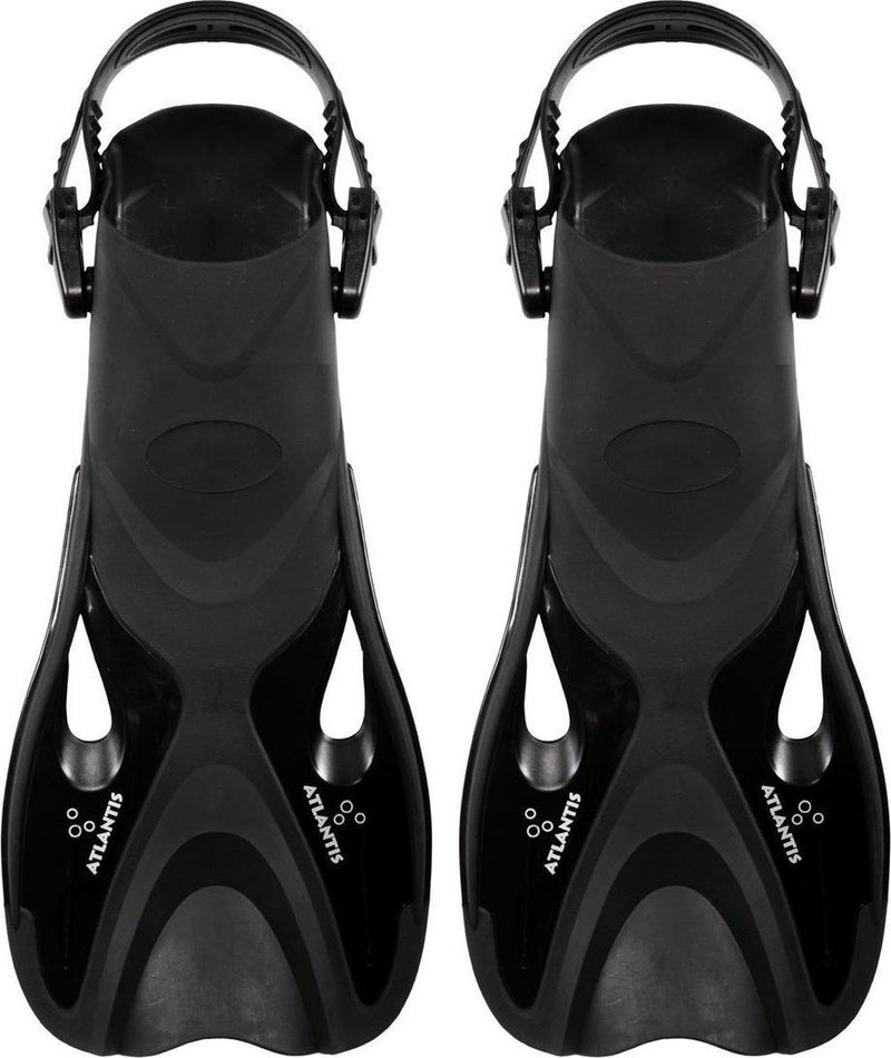Dauphin Atlantis - Palmes - Palmes - Sangle de talon réglable - Pour natation et snorkeling - Adultes - Noir - 41-45