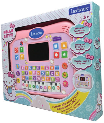 Tablette éducative bilingue Lexibook Hello Kitty ABC avec écran tactile et écran LED pour illustrer les interactions de jeu en anglais et en français