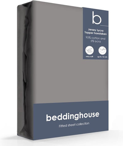 Beddinghouse - jersey - drap-housse surmatelas - 180x220 cm - gris chaud