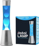 Lampe à lave I-total - lampe à lave - lampe d'ambiance - 40x11 cm - verre aluminium - 30w - bleu avec lave blanche - gris argenté - xl1791
