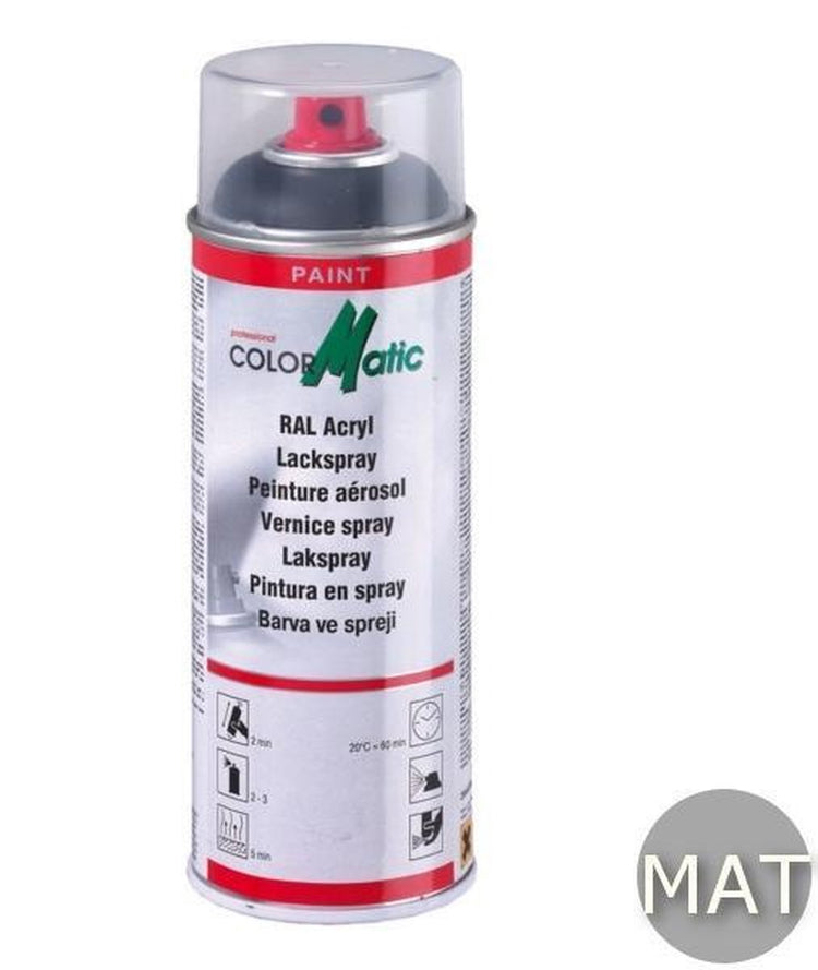 Peinture en aérosol professionnelle Motip colormatic ral 9005 noir profond mat - 400 ml.
