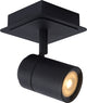 Lucide lennert - spot de plafond (plafonnier) salle de bain - led dimmable - gu10 - 1x5w 3000k - ip44 - noir