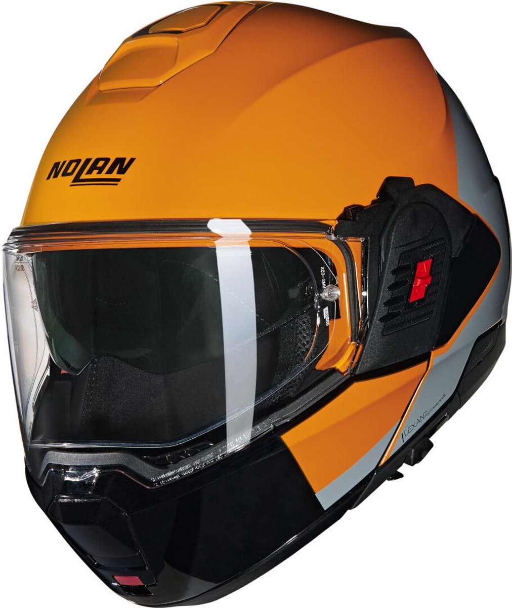 Casque système Nolan n120-1 grapho 350 orange gris noir brillant - taille m - casque