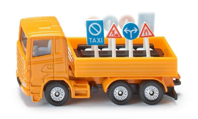 Camion Siku 1322 avec panneaux de signalisation 7,7 cm