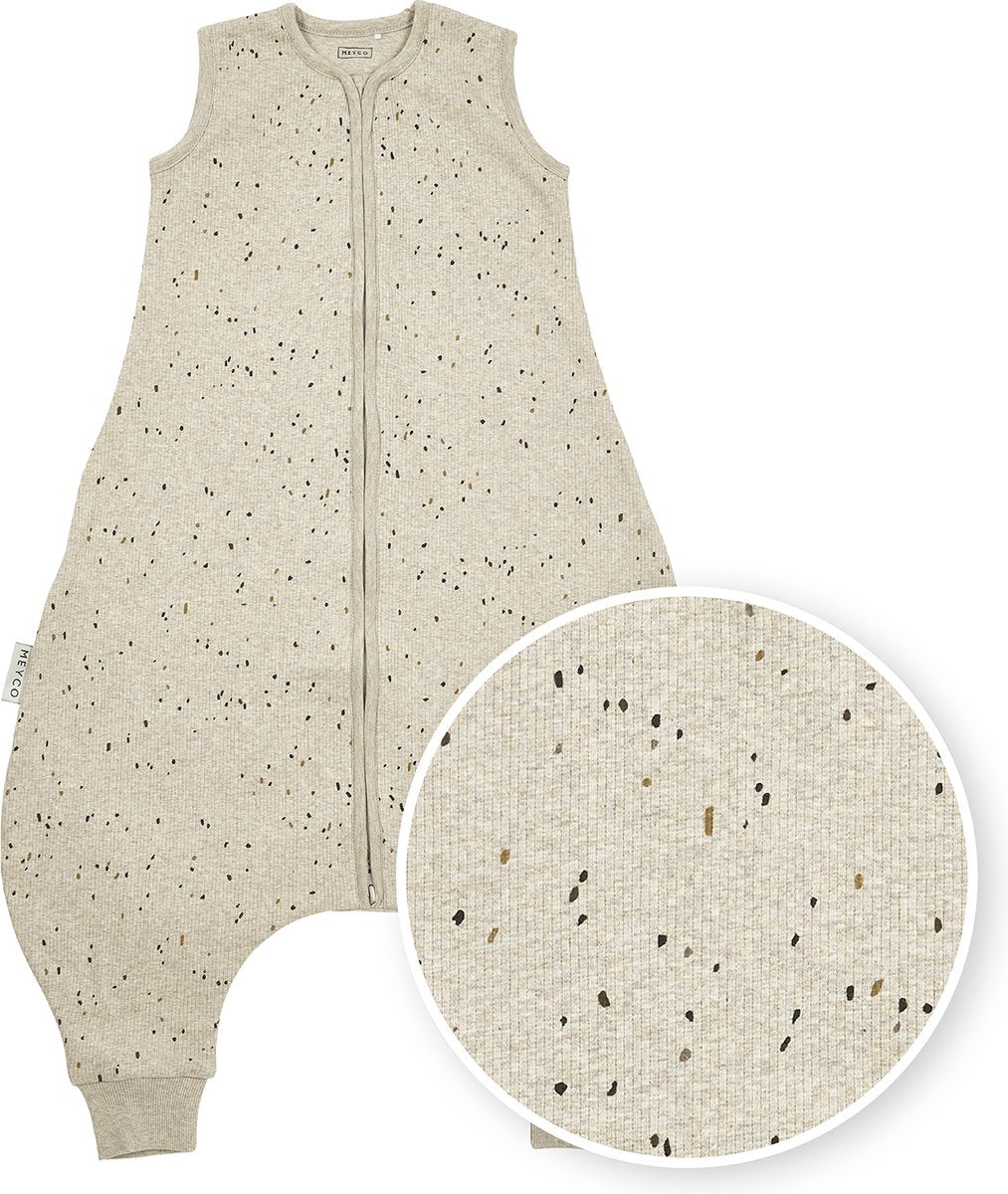 Meyco baby rib mini spot baby summer sleep global jumper - sable mélangé - 104 cm - 0,5 tog