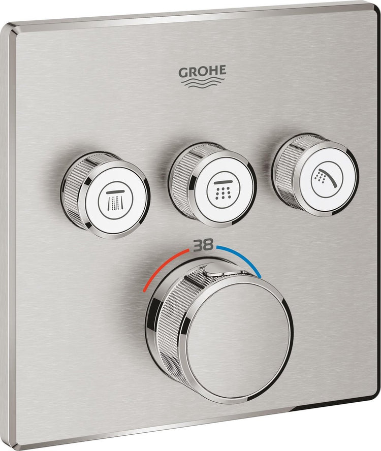 Grohe thermostat de douche grohtherm smartcontrol - partie en saillie - aspect acier inoxydable - 29126dc0