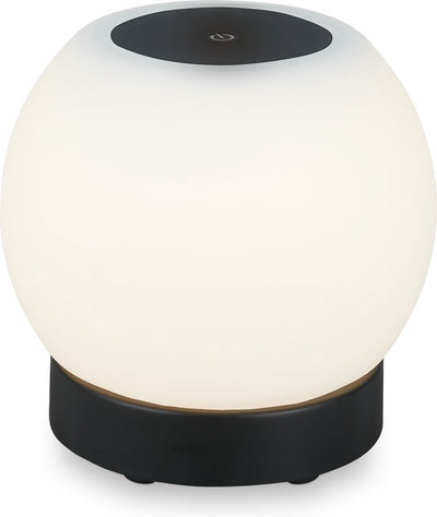 Briloner - poka - lampe de table led rechargeable - dimmable - verre - sans fil - tactile - 3w - noir - ø16cm
