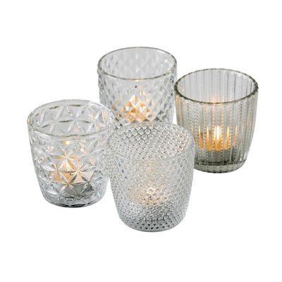 Boltze home photophore marilu 4 pièces transparent