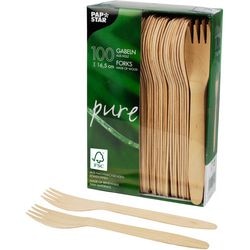 Fourchettes papastar bois 16,5 cm marron