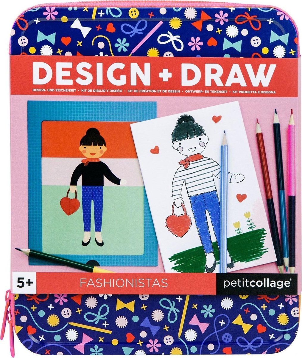 Ensemble de conception et de dessin Petit collage fashionnistas 31 pièces