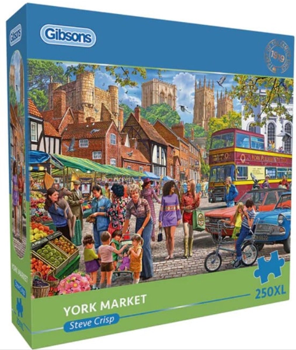Puzzle Gibsons York Market - pièces extra larges - carton coloré.