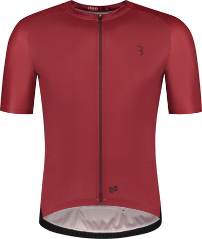 Bbb cycling confortfit r - chemise de cyclisme durable à manches courtes pour hommes - 15-25 °c - chemise de VTT et de cyclisme respirante - 3 poches arrière - rouge