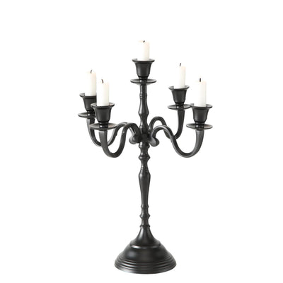 Bougeoir Boltze home h40cm aluminium noir 5 bras