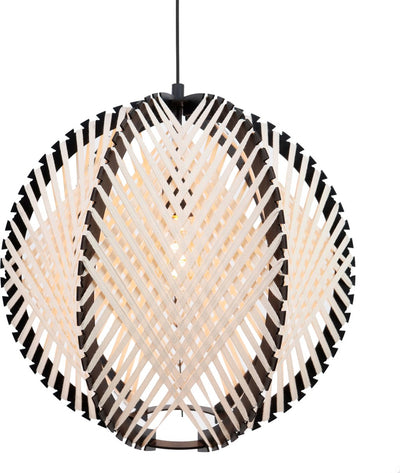 Lampe à suspension Eglo waverton - e27 - ø 40 cm - noir et blanc - textile