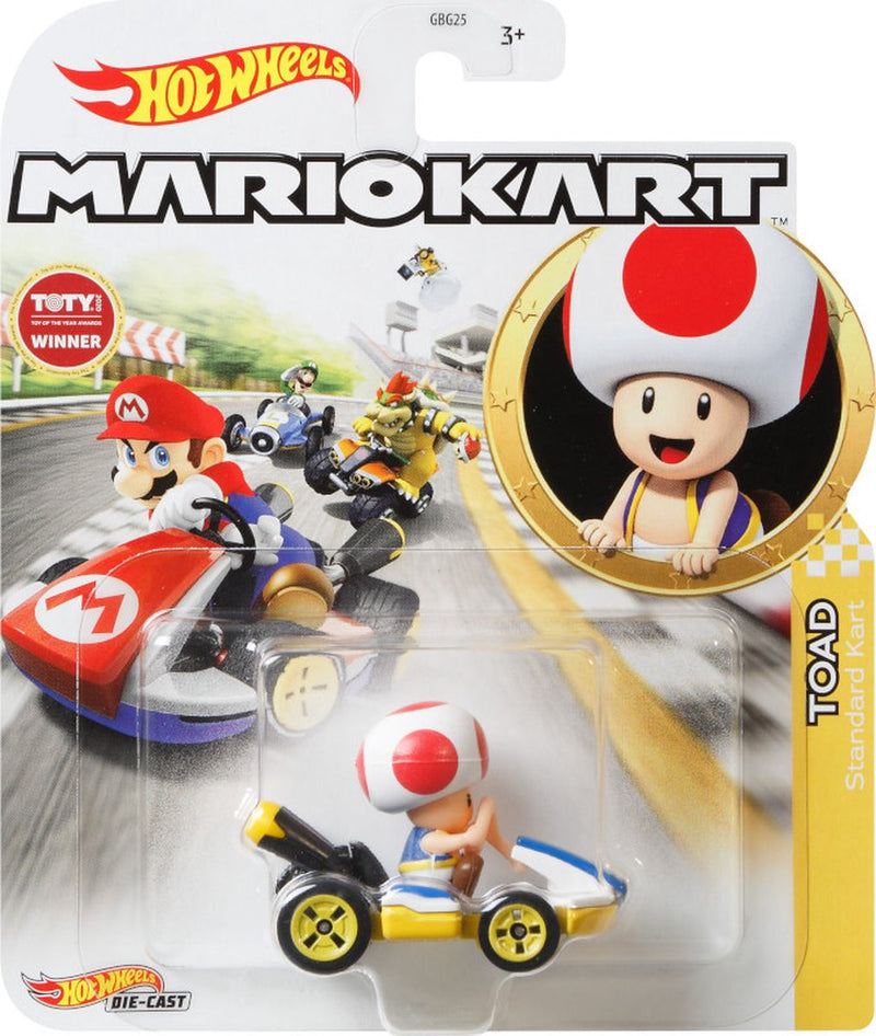 Voiture de course Hot Wheels Mario Kart Toad Junior 1:64 moulé sous pression