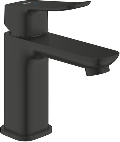 Mitigeur lavabo Grohe Dice - taille S - économie d'eau - économie d'énergie - avec vidage push-open - noir mat